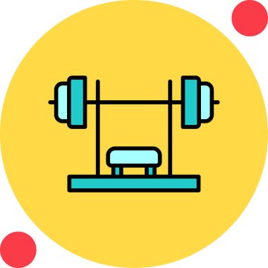 Bench Press simge vektör illüstrasyon tasarımı 