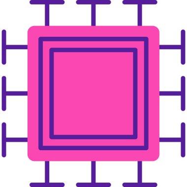  Mikroçip. Web simgesi basit illüstrasyon