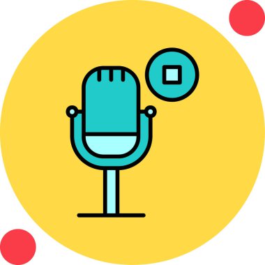 Podcast düz simgesini, vektör illüstrasyonunu durdur  