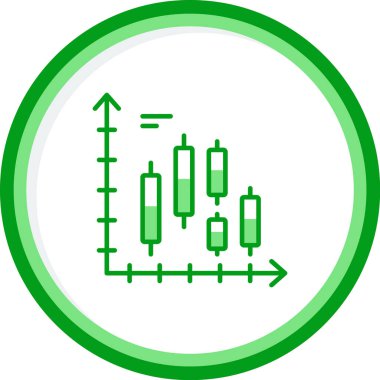 Candlestick Grafik simgesi, vektör illüstrasyonu basit tasarım