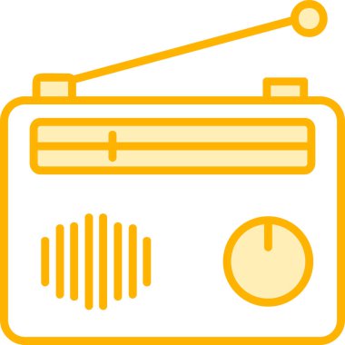 Radyo. Web simgesi basit illüstrasyon 