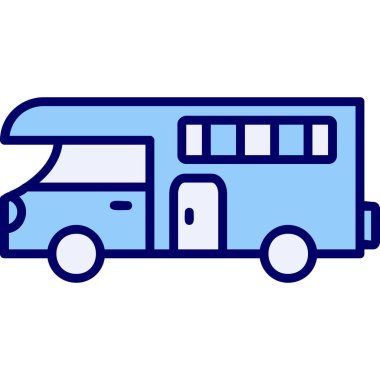 karavan web simgesi vektör illüstrasyonu