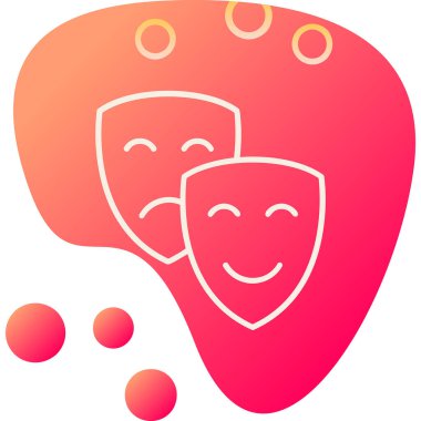 Maskeler Simgesi, Tiyatro Sembolü, Vektör İllüstrasyonu 