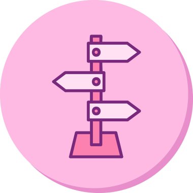 yön işareti simgesi, vektör illüstrasyonu 