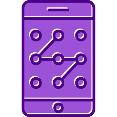 Mobil Desen Kilit simgesi, vektör illüstrasyonu