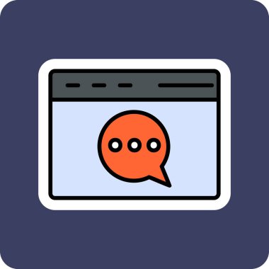 Web sohbet renk çizgisi vektörü simgesi 