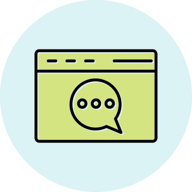Web sohbet renk çizgisi vektörü simgesi 