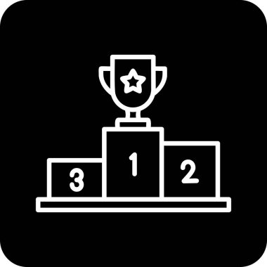 Kazanan kupa ikonu. özet çizimi 