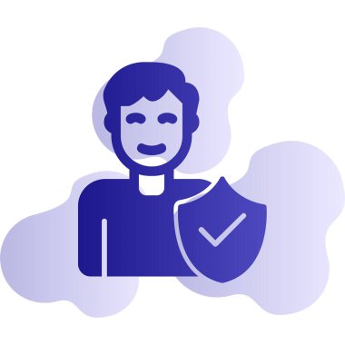 Bir Güven Adamı simgesinin vektör illüstrasyonu  