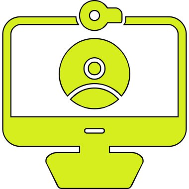 çevrimiçi konferans, illüstrasyon, vektör simgesi