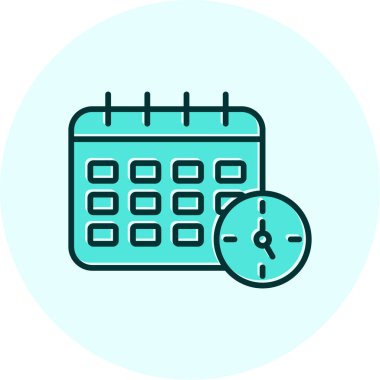 Zamanlama simgesi, vektör illüstrasyonu