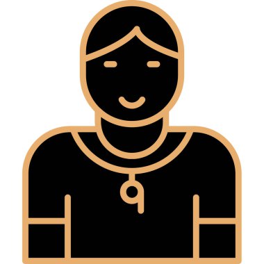 Jimnastik eğitmeni web simgesi, vektör illüstrasyonu