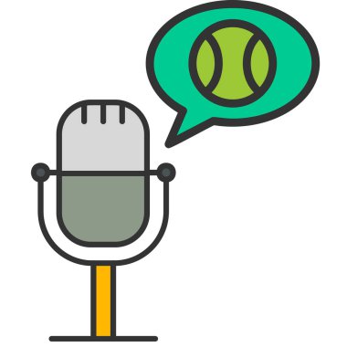 Sport Podcast ikon vektör çizimi 