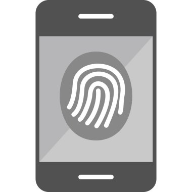 Parmak izi simgesi vektör çizelgesine sahip akıllı telefon
