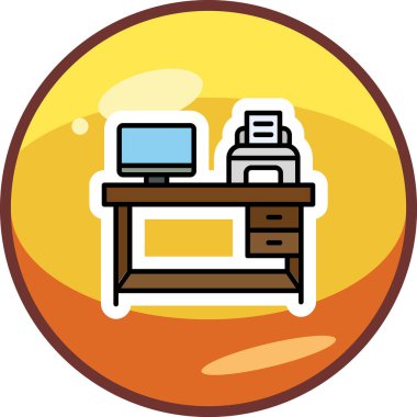 işyeri web simgesi vektör illüstrasyonu