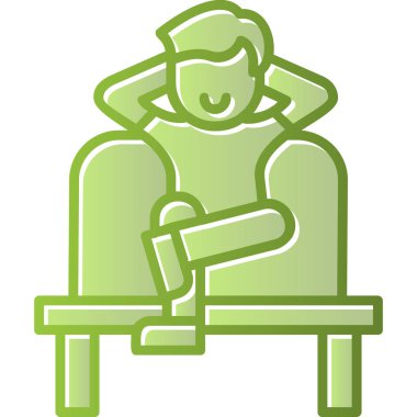 Sandalyede oturan adam, uygun simge 