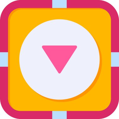 Aşağı Düğme simgesi vektör illüstrasyonu