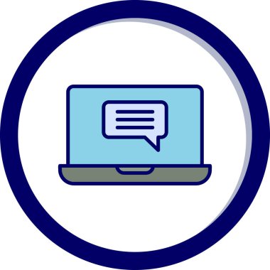 Çevrimiçi İletişim simgesi vektör illüstrasyonu