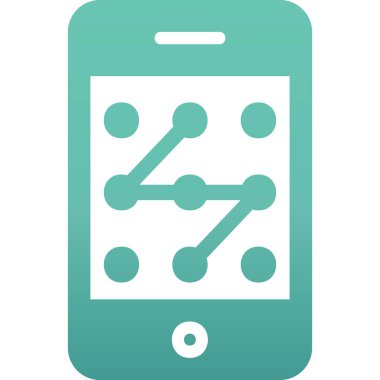 Mobil Desen Kilit simgesi, vektör illüstrasyonu