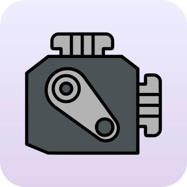 Araba Motoru Web simgesi, vektör illüstrasyonu