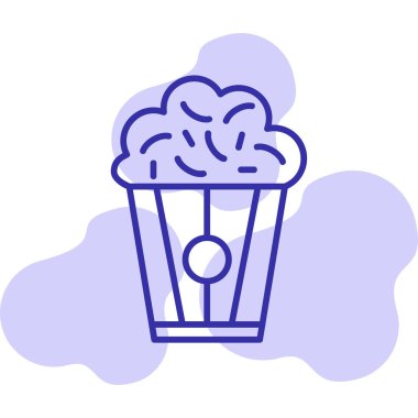 Patlamış mısır. Web simgesi basit illüstrasyon                                  