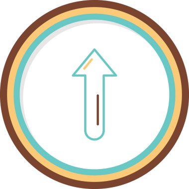 Yukarı Ok web simgesi, vektör illüstrasyonu