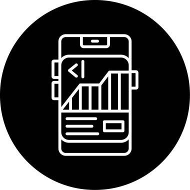 Ekranda hisse senedi olan cep telefonu, web illüstrasyonu