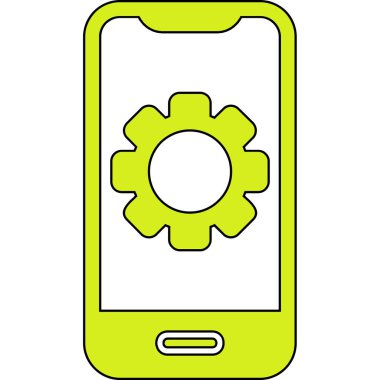 akıllı telefon ayarlama web simgesi vektör çizimi 