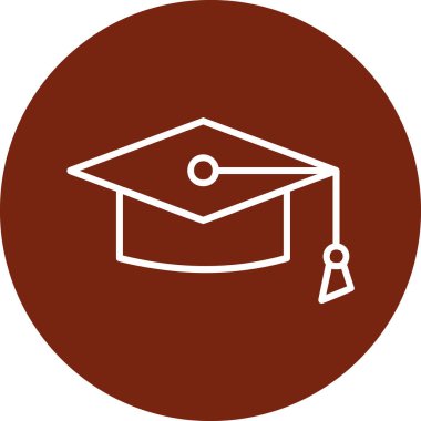 Mortarboard web simgesi basit illüstrasyon