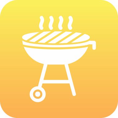 BBQ Grill web simgesi, vektör illüstrasyonu 