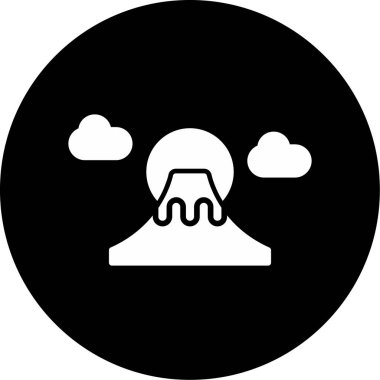 Fuji dağ simgesi, ağ basit illüstrasyon