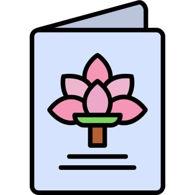 Tebrik kartı simgesi vektör illüstrasyonu