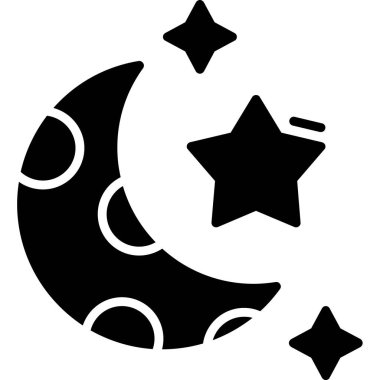 Yıldızlı ay. Web simgesi basit illüstrasyon 