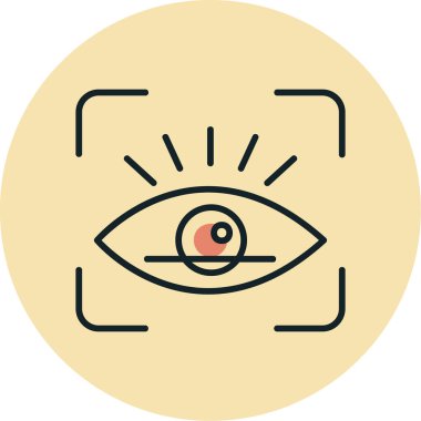 retina tarama simgesi, vektör illüstrasyonu 