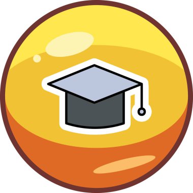 mezuniyet şapkası, web simgesi basit illüstrasyon