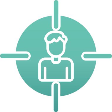 İnsan hedef simgesi, vektör illüstrasyonu basit tasarım