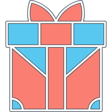 gift box with bow, vector illustration