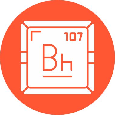 Bohrium kimyasal element web simgesi, basit illüstrasyon