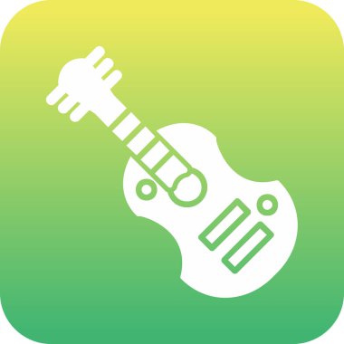 Gitar web simgesi, vektör çizim 