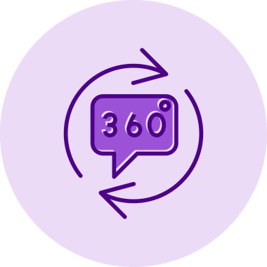 360 Derece Web simgesi vektör çizimi 