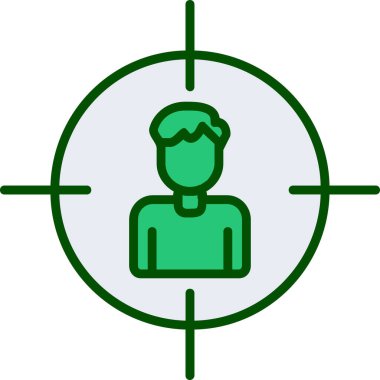 İnsan hedef simgesi, vektör illüstrasyonu basit tasarım