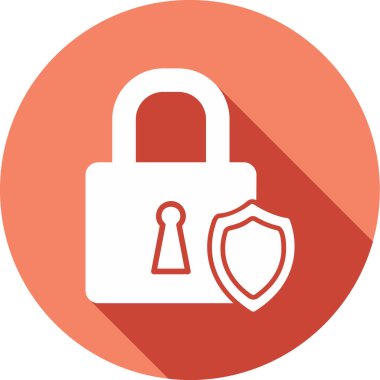 Asma kilit. Web simgesi basit illüstrasyon