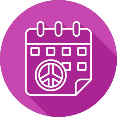 Takvim simgesi vektör illüstrasyonunda barış işareti