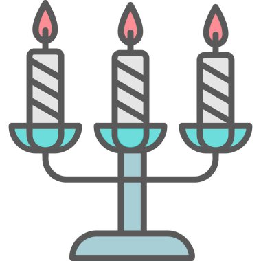 Bir şamdan ağ simgesinin vektör illüstrasyonu 