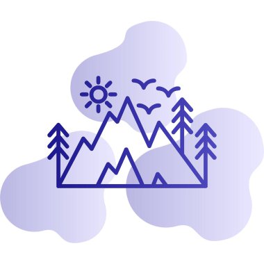 dağ simgesinin vektör illüstrasyonu