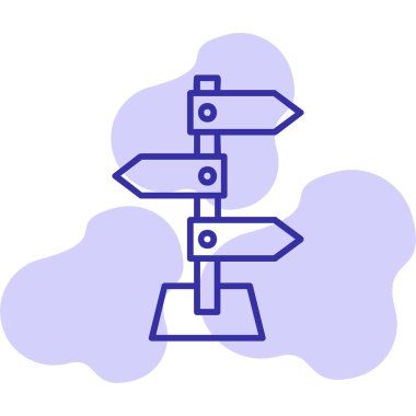 yön işareti simgesi, vektör illüstrasyonu 