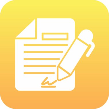 Sözleşme simgesi imzalama, basit vektör illüstrasyonu