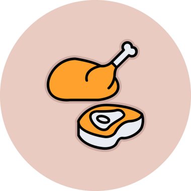 tavuk eti, ağ basit illüstrasyon