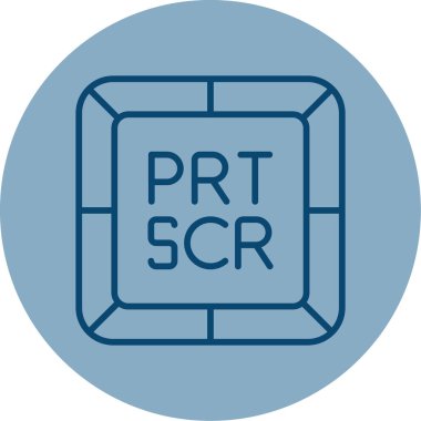 Ekran simgesini, PRT SCR web düğmesini, vektör illüstrasyonunu yazdır 