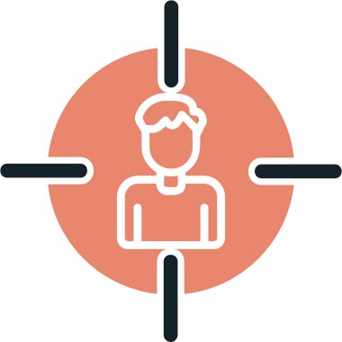 İnsan hedef simgesi, vektör illüstrasyonu basit tasarım